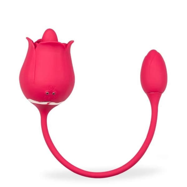 Blommande tunga och vibrerande ägg klitorisstimulator - LOVE AND VIBES Red Collection