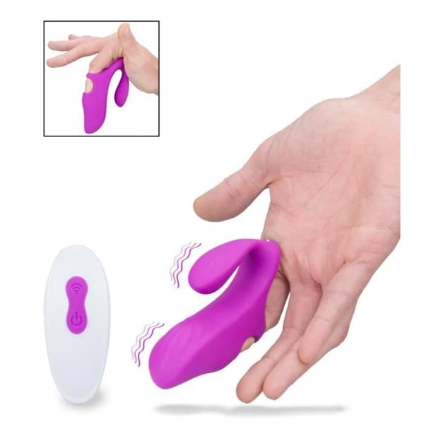 Fjärrstyrd vibrerande finger dubbelstimulering Ginger - LOVE AND VIBES Purple Collection