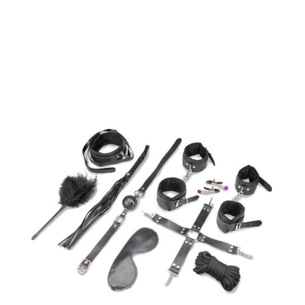 BDSM leksaker och tillbehör kit 11 delar - LOVE AND VIBES Collection Black