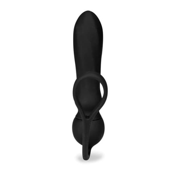 Adele vibrerande analplugg och cockring - Black Plug and Play Collection