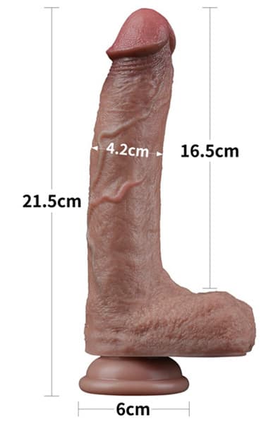 Lovetoy Dual Layered Silicone Dildo 21,5 cm Realistisk dildo