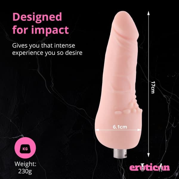Joustava dildo - 17 cm pitkä ja 6,1 cm paksu - 3XLR-kiinnitys seksikoneeseen