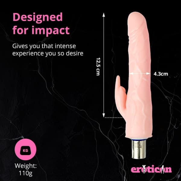 Dildo Rabbit Attachment 12,5 cm Hvid til Eroticon Sex Machine - 3XLR Anknytning für Sexmaskin