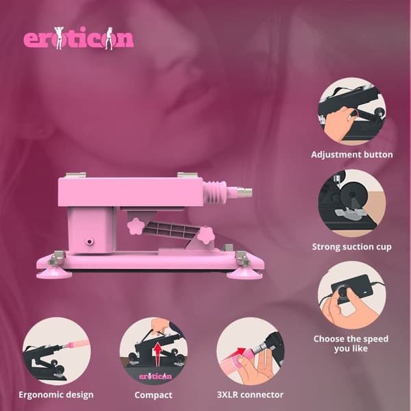 Reid Love Machine, jossa on 8 erilaista lisälaitetta - 3XLR Seksikone aviomiehelle ja vaimolle