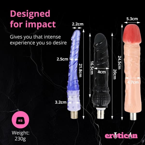 Eroticon Long Pecker -paketti, jossa on 3 pitkää dildo-lisälaitetta - Yhdistelmäalennus