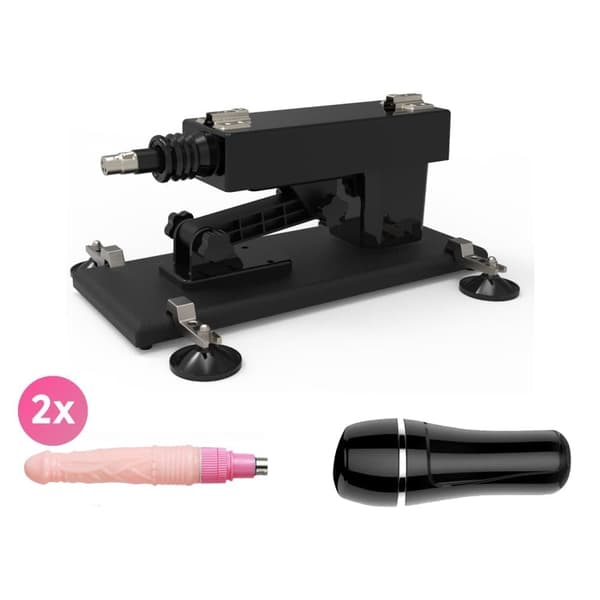 Jeremy Sex machine Eroticonilta, jossa on 1 taskupillu ja dildo - Tehokas moottori, Unisex, hienovaraisesti pakattu