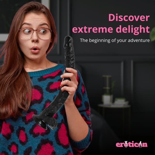 Eroticon Mega Dildo imukupilla - 40 cm pitkä, suuri ja realistinen dildo intensiivistä nautintoa varten