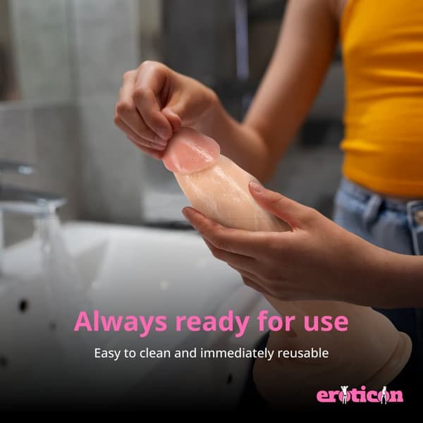 Eroticon Suuri ja paksu dildo imukupilla - 7.5cm paksu, realistinen seksilelu emättimen ja peräaukon käyttöön