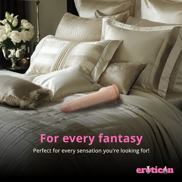 Eroticon Suuri ja paksu dildo imukupilla - 7.5cm paksu, realistinen seksilelu emättimen ja peräaukon käyttöön