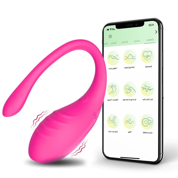 Vibrerande äggmassör, APP-styrd, bärbar stimulator, rosa