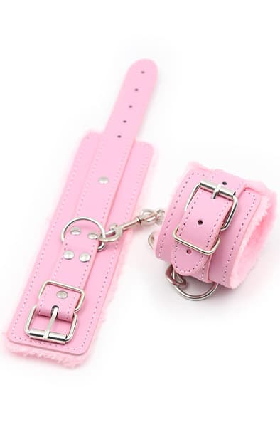 Premium Fur Lined Wrist Restraints Pink Käsiraudat