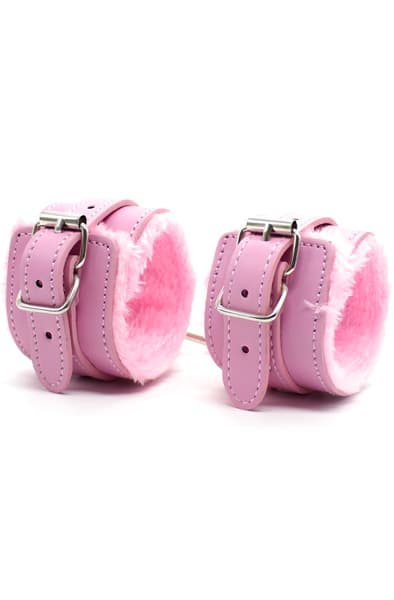 Premium Fur Lined Wrist Restraints Pink Käsiraudat