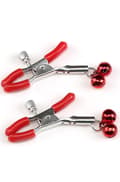 Miniatyrbild 3 av 3: Double Bell Nipple Clamp Red Blygdläppsklämmor