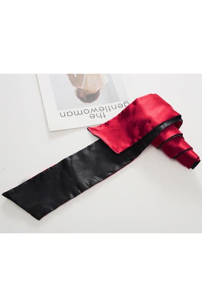 Satin Long Blindfold Red Øjenbind