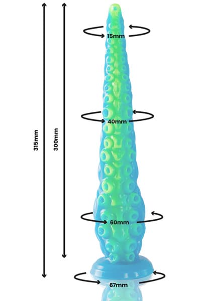 Scylla Fluorescent Tentacle Dildo 31,5 cm Dragon dildo