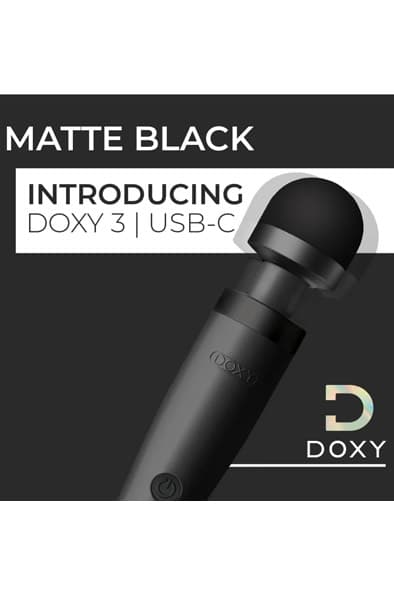 Doxy 3 USB-C Wand Vibrator Matte Black Magic Massager Wands