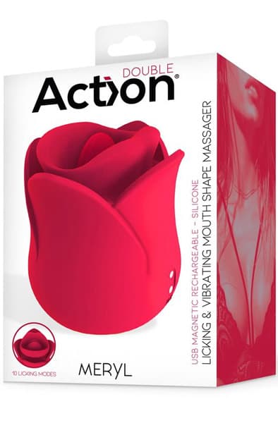 Meryl Rose Shaped Vibe Stimulator With Tongue Klitoris stimulator
