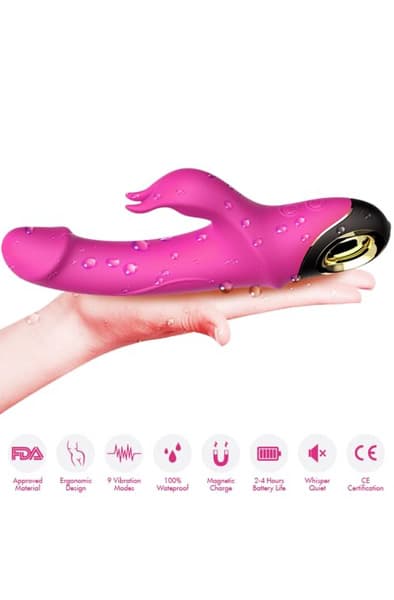 Meteror Vibrator Rabbit Rotator Dildo 22,5 cm Rabbitdildoer