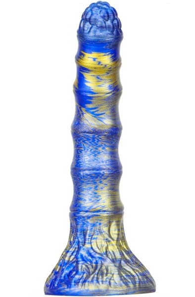 Metallic Fantasy Dildo Bamspin Blue/Gold 17,5 cm Dragon dildo
