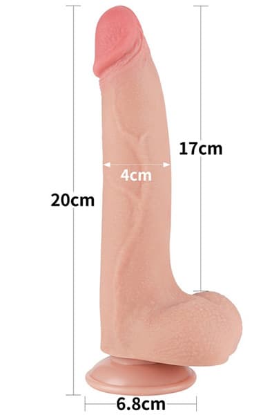 Sliding-Skin Dual Layer Dildo 20 cm Realistisk dildo