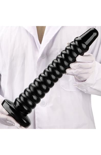 Darksil Worep Dildo Black 35 cm Ekstra tyk analdildo