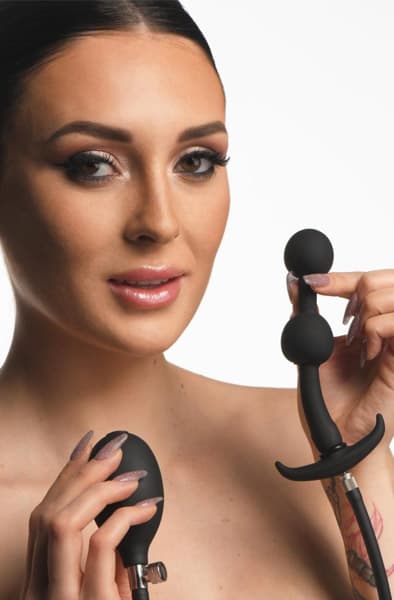 Master Series Inflatable Silicone Anal Plug Oppblåsbar analplugg