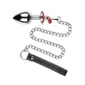 Miniatyrbilde 2 av 2: METAL PLUG RED GEMSTONE AND LEASH