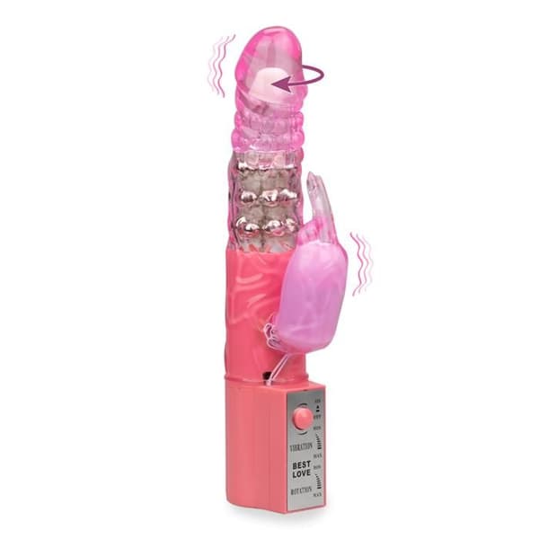 Vibromasseur - KÄRLEK OCH VIBRAR - Kanin XL Diameter - Vibrerande - Gummi Touch - 23 cm Längd