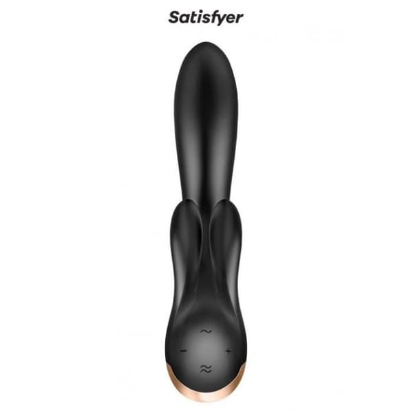 Rabbit Vibrator - Satisfyer - Double Flex - 100% silikon - 3 kraftfulla motorer - Ansluten