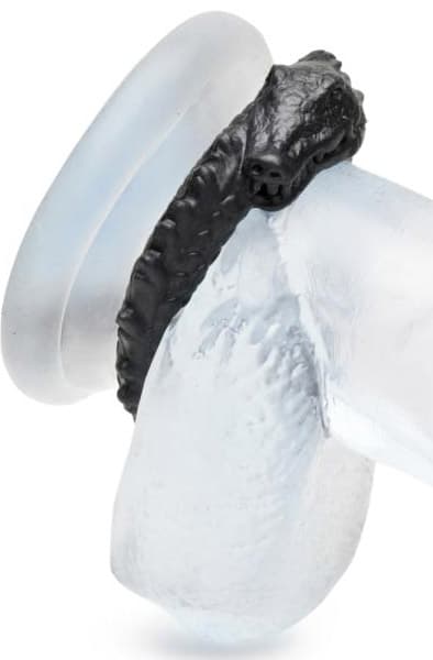 Black Caiman Silicone Cock Ring Black Penisring