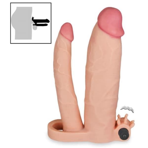 Dubbel penisskida XXL klitorisstimulator Flesh