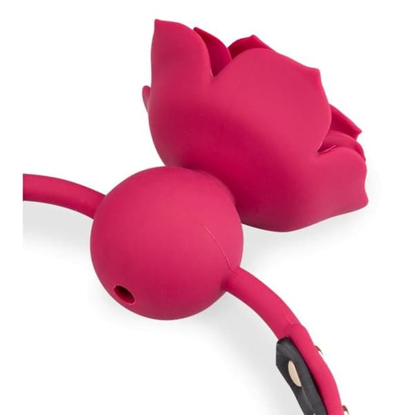 Gagboll i konstläder med rosa silikon