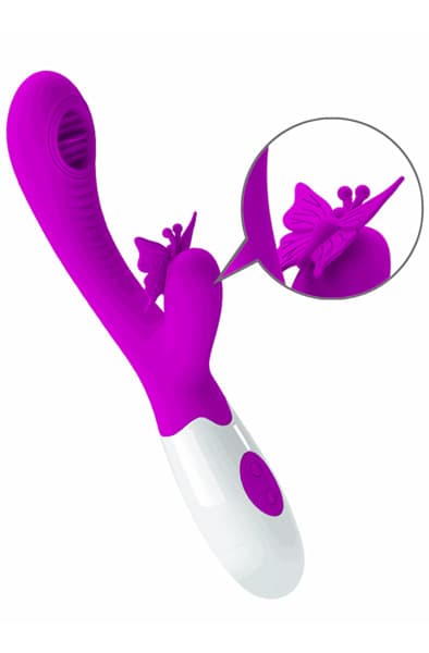 Pretty Love Moth Licking & Vibrating Rabbit vibrator