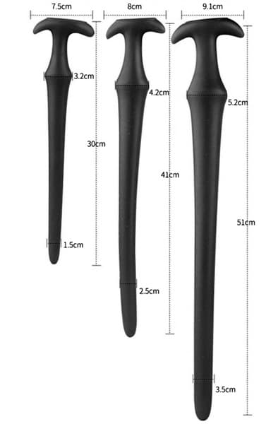Darksil Ultra Long Slim Dildo Black L 50 cm Ekstra lang analdildo