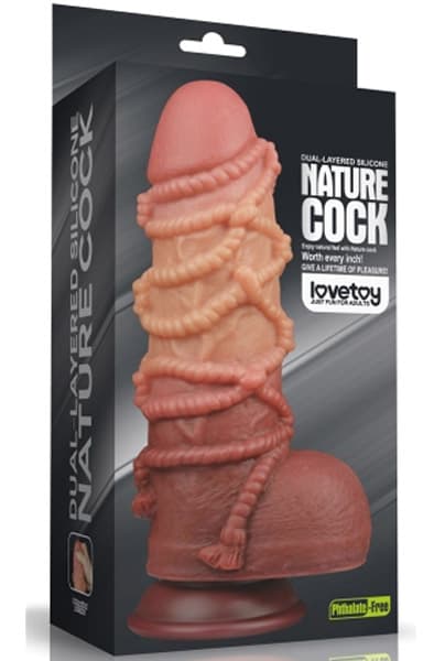 Dual Layered Silicone Cock With Rope 24,5 cm XL dildo