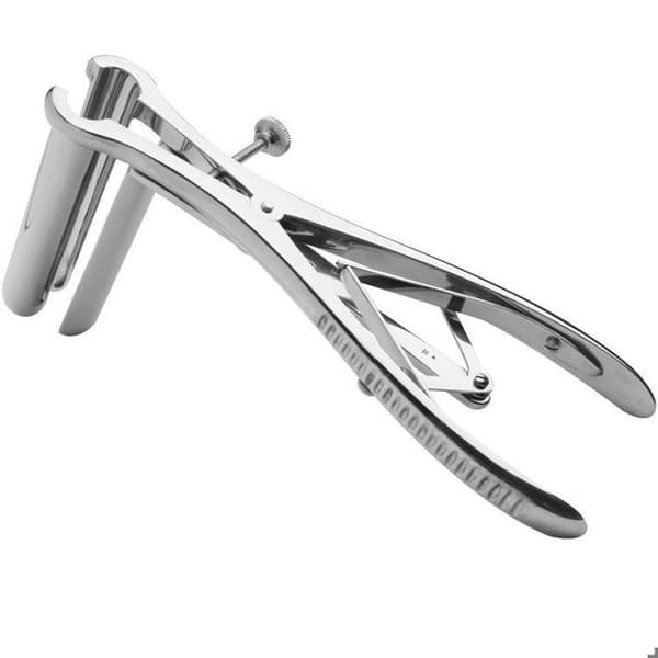 Anal spekulum - METALL HÅRT - Trippel - Kirurgisk stål - Justerbar öppning - 6 cm dilatation