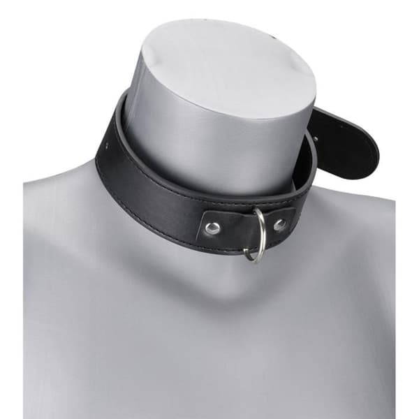 BDSM läderkrage och läderkoppel
