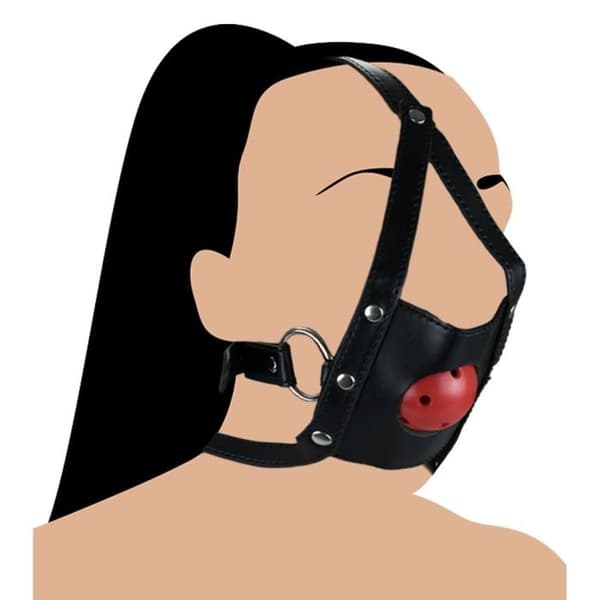 Mask läder ball gag