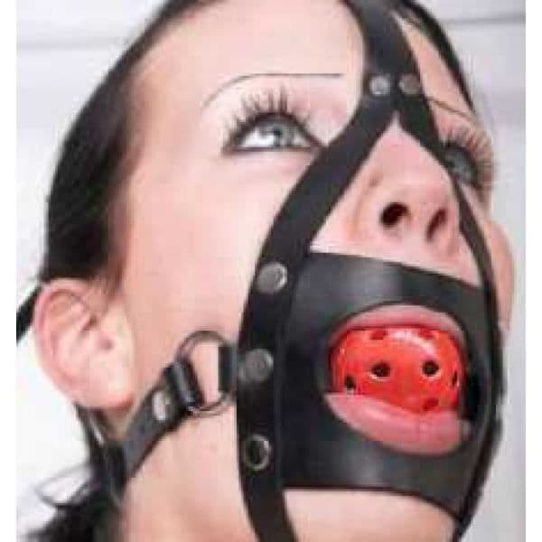 BDSM Mask - LOVE &amp; VIBES - Läder - Gag-Ball Gag