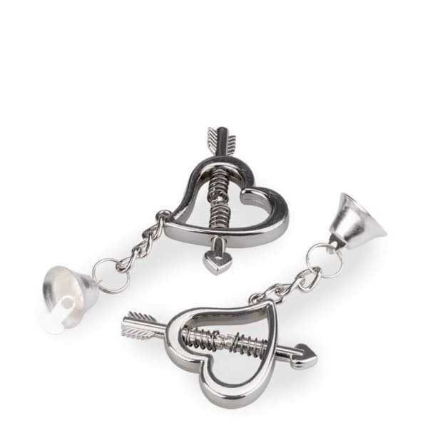 BDSM Nipple Clamps - Ej specificerat - Hearts with Bells - Intensiva Sensations - 20 gram per klämma