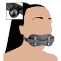 Miniatyrbild 2 av 4: Gag-ball gag 100% konstläder - LOVE AND VIBES Collection Black