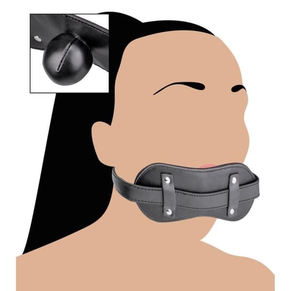 Gag-ball gag 100% konstläder - LOVE AND VIBES Collection Black