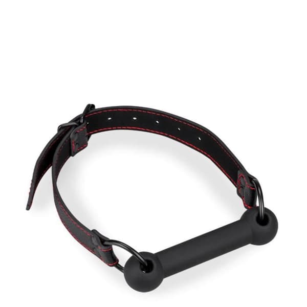 Silikon och läderimitation bit gag - LOVE AND VIBES Collection Black