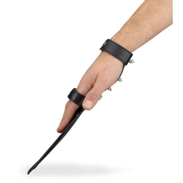 Martingale-handskar - Ej specificerat - Svart - Syntetläder - Metalldubb - 30 cm lång