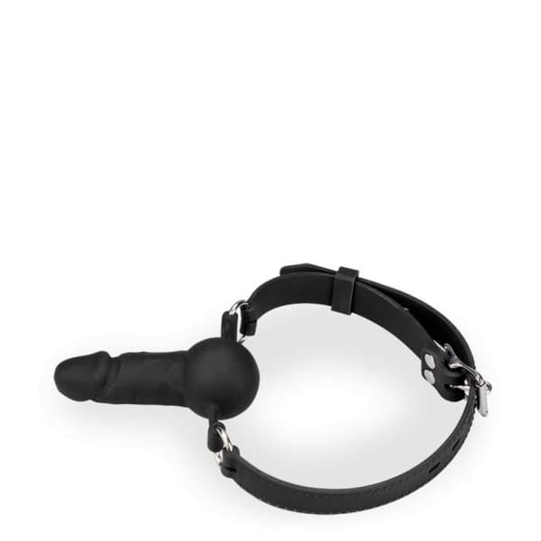 Silikon gag-boll med 6,5 cm dildo - Manliga onanister