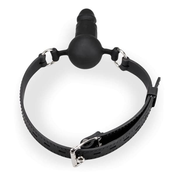 Silikon gag-boll med 6,5 cm dildo