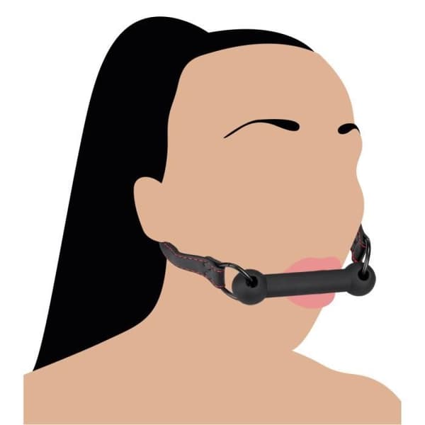 Silikon och läderimitation bit gag - Manliga onanister