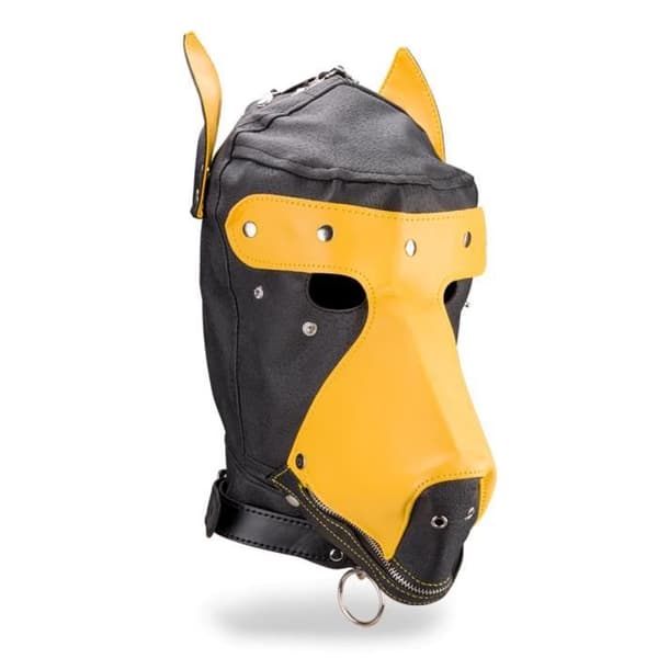 BDSM Doberman Hood för Puppy Play Kinky Yellow