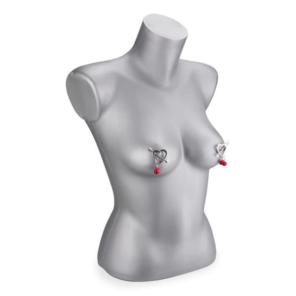 BDSM nippelklämmor - Ej specificerat - Hjärtan med klockor - Röd - 20 gram - För vuxna