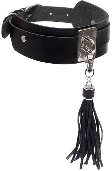 Teasing Tassel Collar Silver/Black Choker